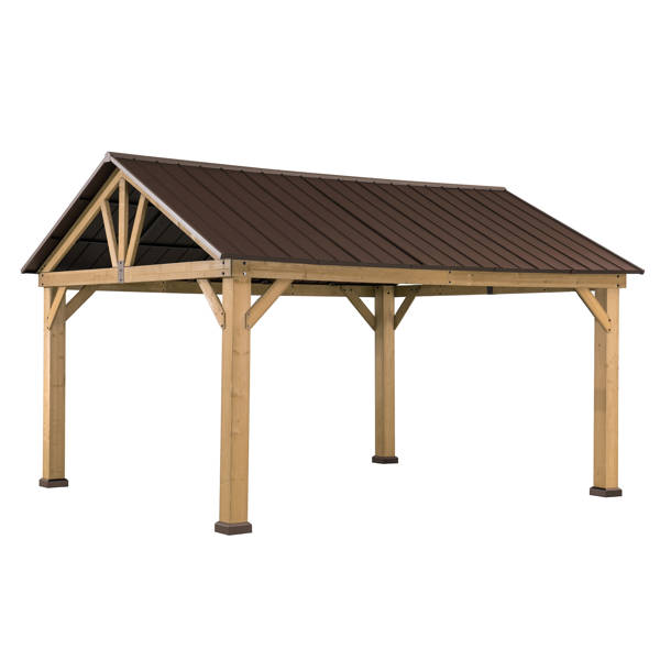 Sunjoy 13 Ft W X 11 Ft D Solid Wood Patio Gazebo Reviews Wayfair